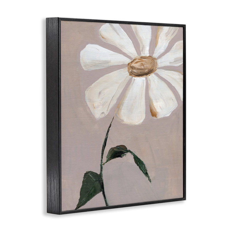  «Simple Daisy Sprig», art de la giclée encadrée par Nikita Jariwala, H 14 po x l 11 po, Giclée encadrée noir minuit