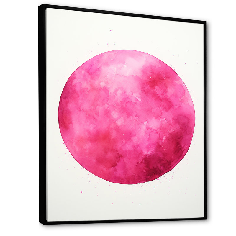 Système solaire au mercure magenta I, Cadre flottant noir, H 44 po x l 34 po x P 1,5 po