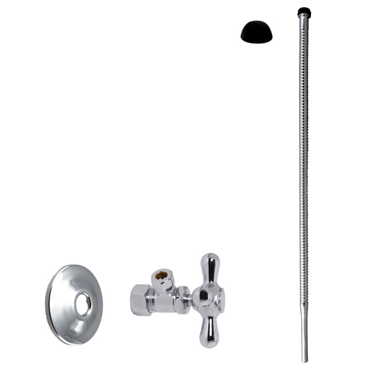 5/8" x 3/8" OD x 20" Faucet and Toilet Supply Kit with Cross Handle Angle Stop Shut Off Valve
