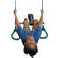 Ensemble de balançoires robustes 3 pièces - 2 balançoires à ceinture (capacité de poids de 250 lb), 1 combo trapèze / anneau, bleu-38250402