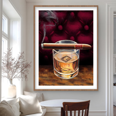 Scotch on Ice with a Cigar - Contemporary Man Cave Print