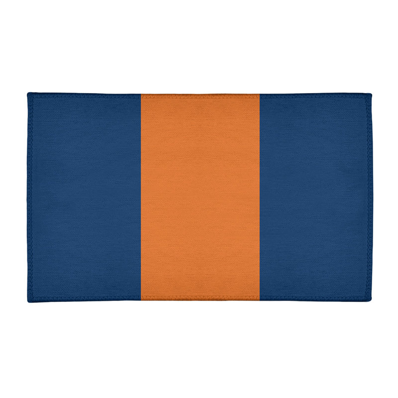 Tapis bleu marine/orange tissé à plat Houston, Rectangle 4 pi x 6 pi