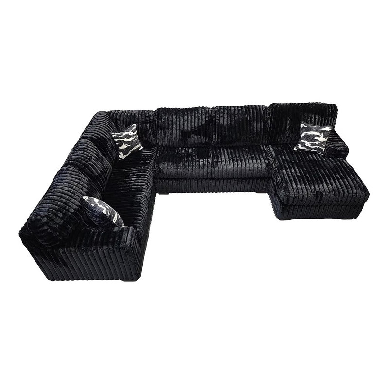 Canapé modulaire Austin, Tissu noir