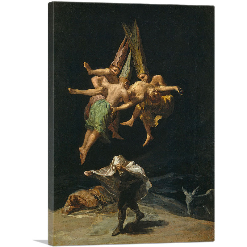 «The Witches Flight 1798» par Francisco Goya, reproduction d'art sur toile tendue, H 18 po x l 12 po x 1,5 po