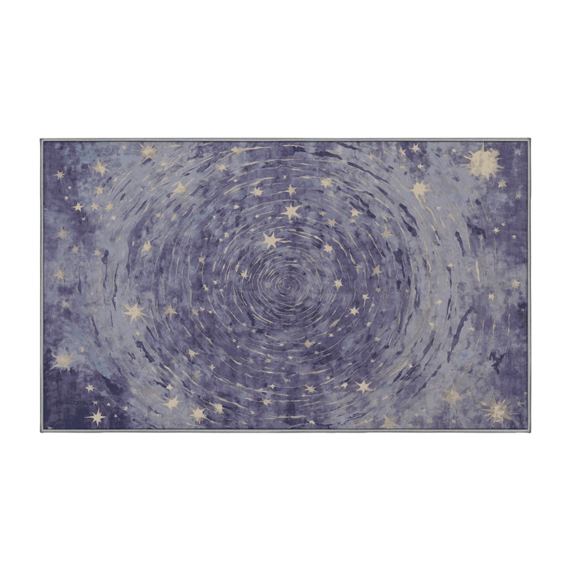 Machine Washable Gray Area Rug, Rectangle 3' x 5'