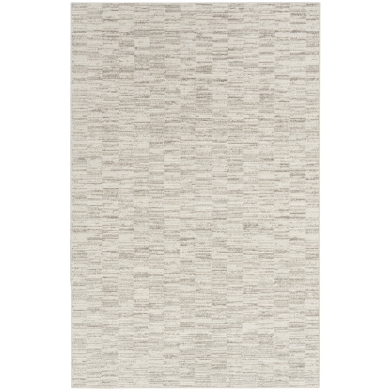 Calvin Klein Captivating  Ivory Grey Modern Indoor Rug, Rectangle 3'2" x 5'