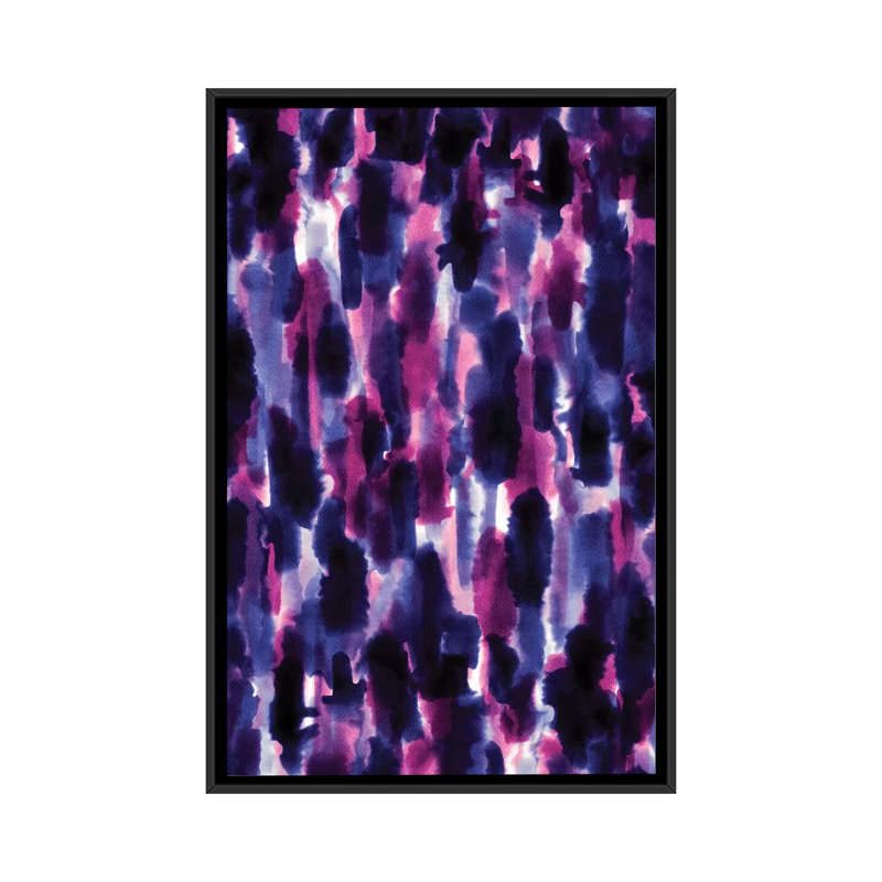 «Downpour Mauve», impression sur toile, H 26 po x l 18 po x P 1,5 po, Toile avec cadre noir, Pas de tapis