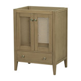 Bathroom Vanity Base without Sink, Featuring Rattan Cabinet with Doors and Drawer