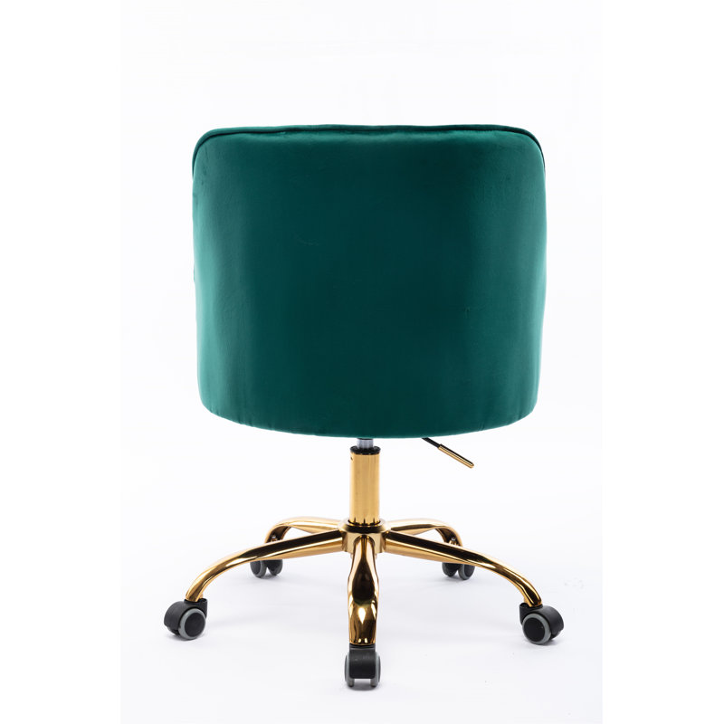Deeanna Velvet Office Chair, Green