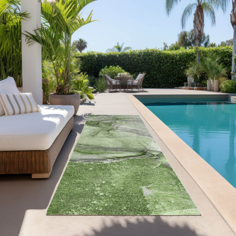 Boxleye Washable Abstract Indoor / Outdoor Rug, Runner 2'3" x 7'6"