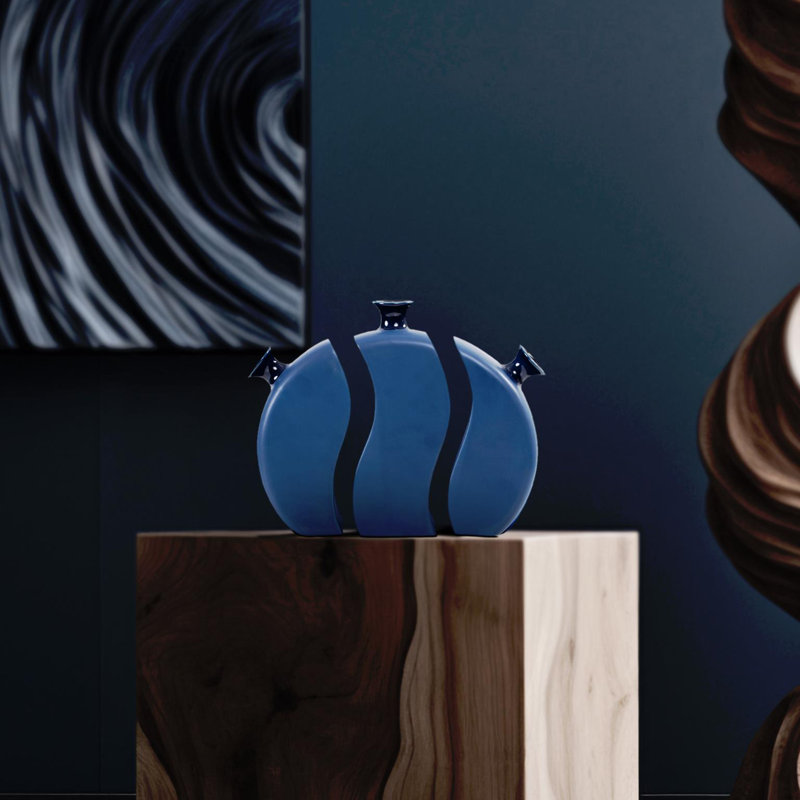 Blue 3 Piece Floral Vase