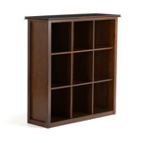 Artisan 43"W Solid Wood 9 Cube Bookcase and Storage Unit with Fixed Shelves