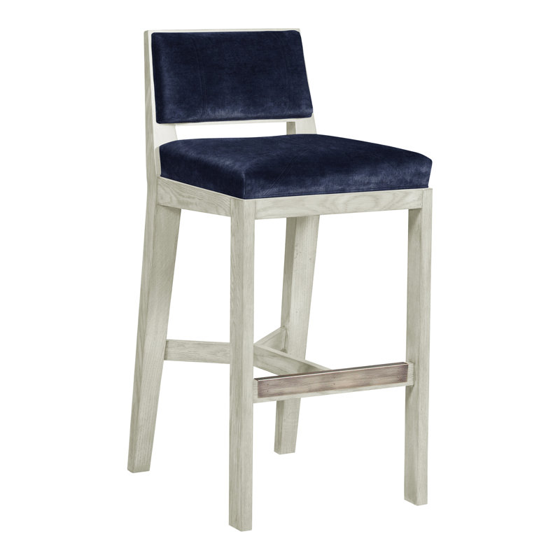 Scoville By Thom Filicia Upholstered Counter Stool with Solid Wood Frame, Wrenn, Nadia Eclipse