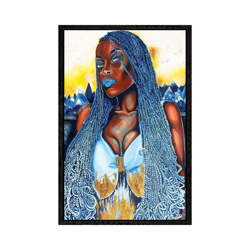 Yemaya - Painting on Canvas, 66.04cm H x 45.72cm W x 3.81cm D, Black Framed