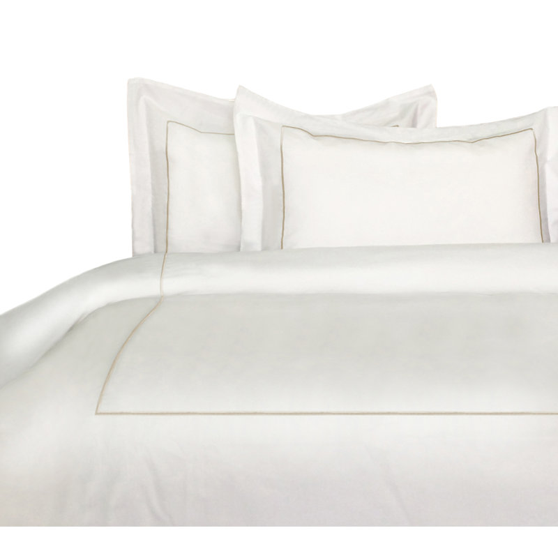 Benin Traditional Percale Duvet Cover, Twin Duvet Cover + 1 Sham, Ivory/White