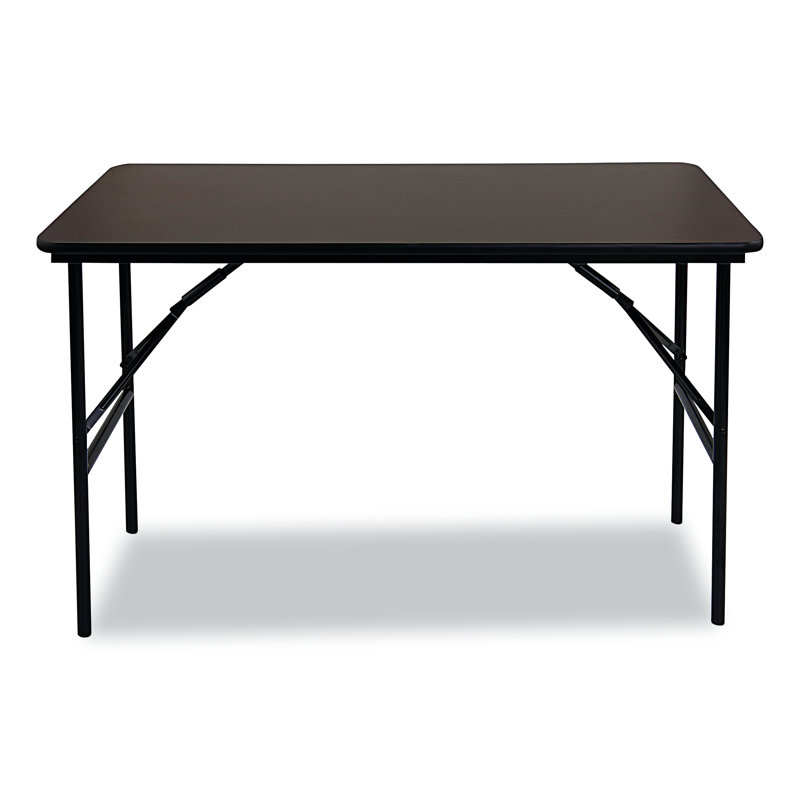 Walnut Laminate Folding Table with Steel Legs, 24" x 48"