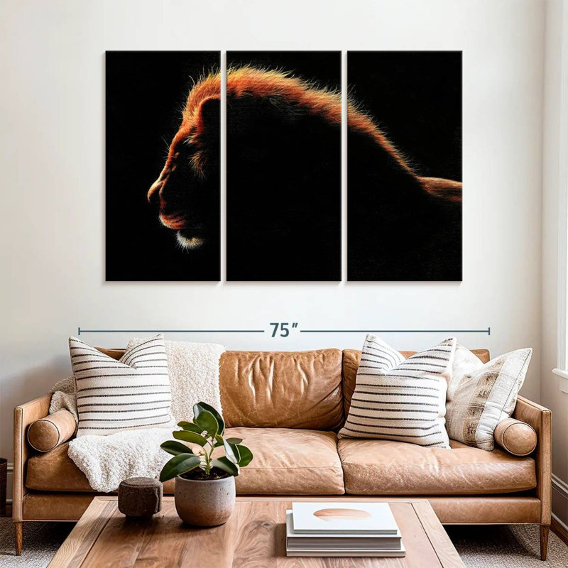 Brampt African Lion At Twilight, 42" H x 65" W