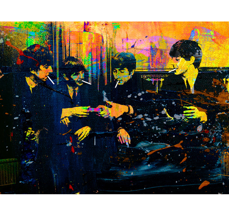 «Smoking Beatles» par Stephen Chambers, impression sur toile tendue, L 18 po x H 15 po