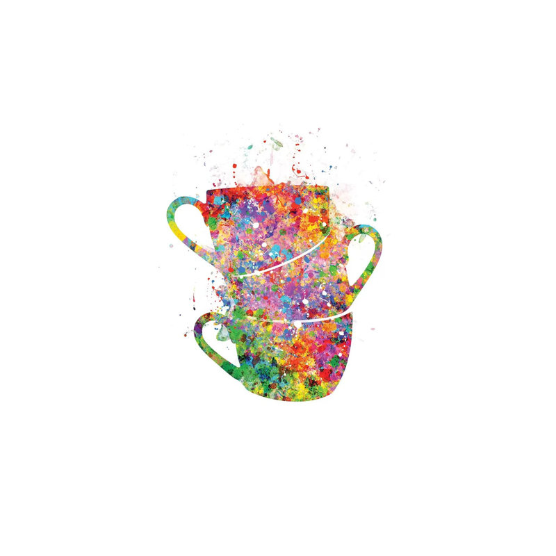 Cups Stacked by Genefy Art - Print on Canvas, 101.6cm H x 66.04cm W x 3.81cm D, Wrapped Canvas