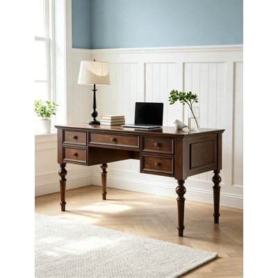 Bureau de rangement de style américain en chêne brun pour bureau et chambre