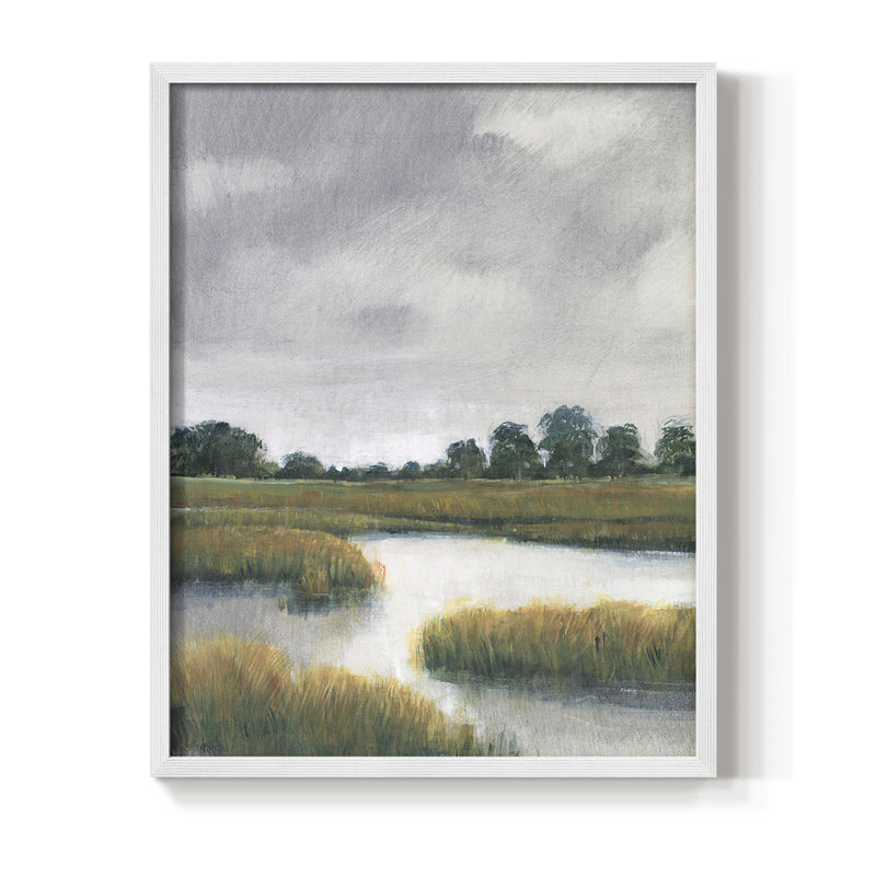 Salt Marshes II, reproduction encadrée - bois massif, Blanc, H 14 po x l 11 po