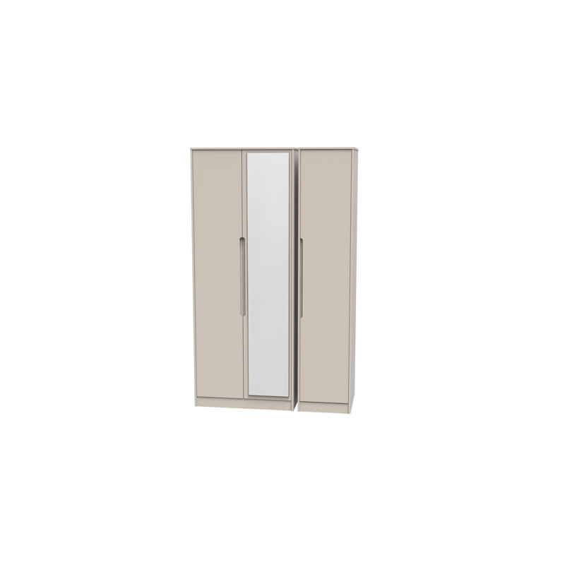 Bleier Tall Triple Mirror Wardrobe, Gloss/Kashmir
