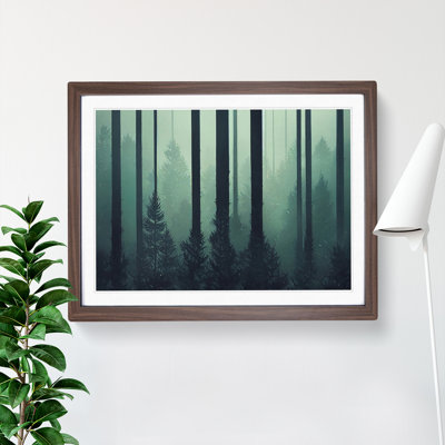 Traditional Pine Tree Forest 1 Piece Single Picture Frame Wall Art