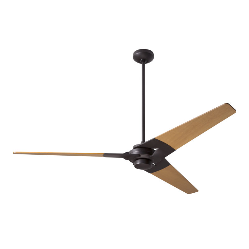 Torsion 62'' Ceiling Fan, Dark Bronze, Maple, Wall/Remote Combo