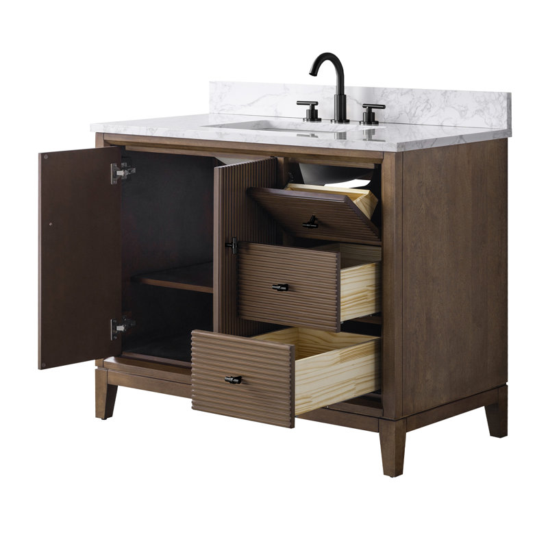 Walnut, Arabescato White, Matte Black