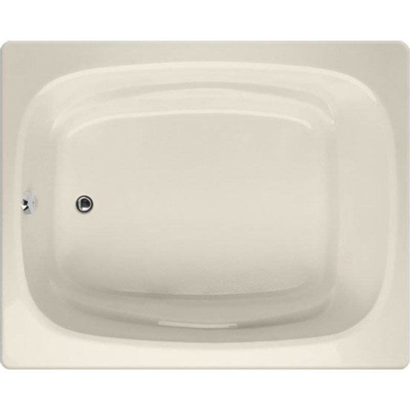 Designer Alexis 60" x 48" Soaking Acrylic Bathtub, Biscuit, Satin Chrome