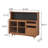 47.24"Vintage Natural Finish Solid Wood Sideboard