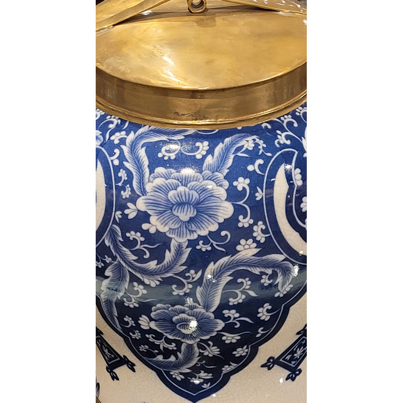 Qipao Handmade Jar, 12" H x 12" W x 12" D