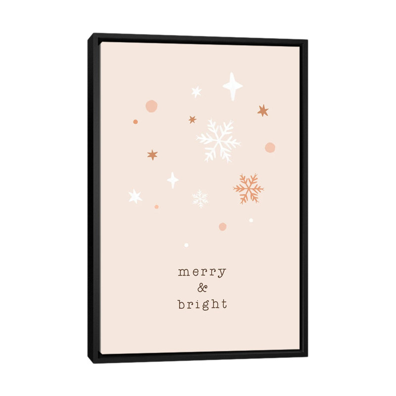 "Merry & Bright" par Orara studio, reproduction d’art, Pas de tapis, Toile avec cadre noir, H 40 po x l 26 po x P 1,5 po