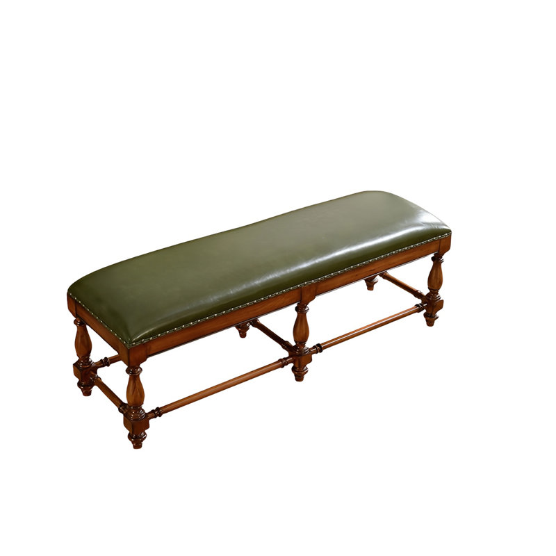 Banc rembourré en cuir de vache Arlinda