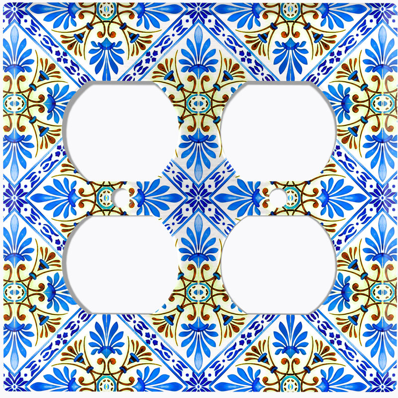 Plaque murale 2 prises doubles, Bleu