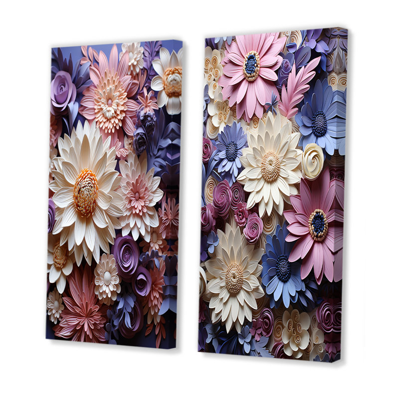Ensemble de salon «Daisy Bloom» Simple Beauty - Daisies Wall Art, H 28 po x l 25 po, Toile tendue