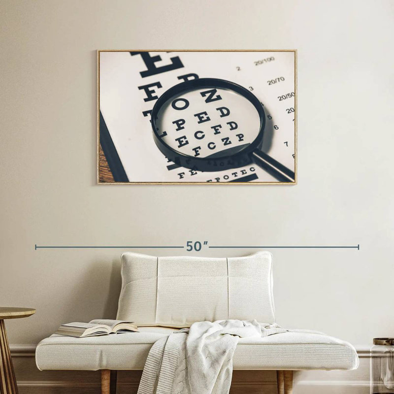 Vision Chart, Floating Frame Natural Wood, 37" X 25"