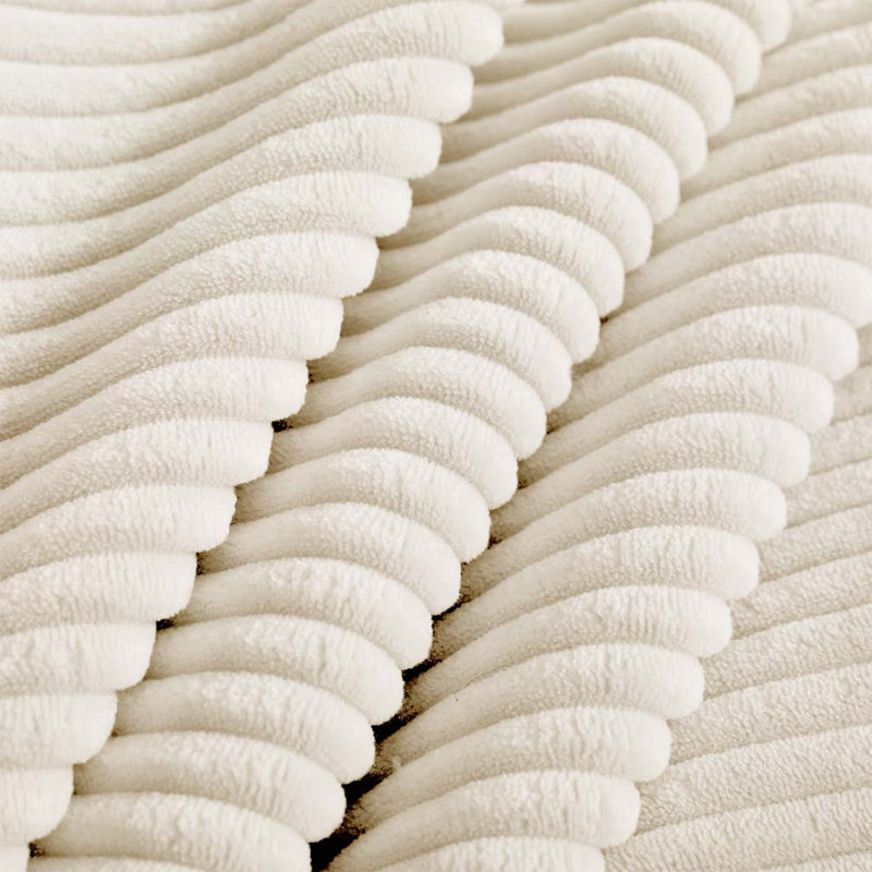 Repose-pieds en velours côtelé, Crème, crème