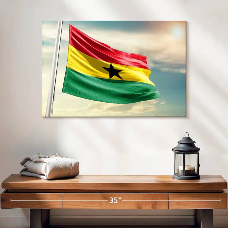 Borges Waving Ghana Flag, 16" H x 24" W