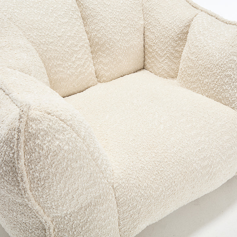 Fauteuil à billes Thaloria, H 30,7 po x l 47,2 po x P 36,2 po, Chenille beige