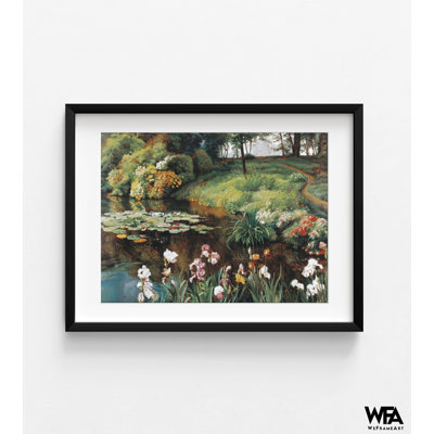 Sentier au bord du lac, reproduction de peinture de paysage, décor de chalet de lac délicat, impression d'idée de cadeau de grand-mère, décoration d'anniversaire de tante maison 3236