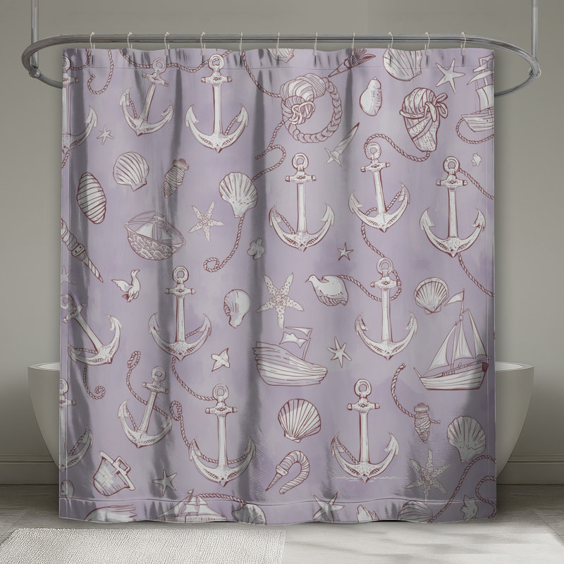 Rideaux de douche Nautical Anchor Seashells, L 70 po x H 72 po