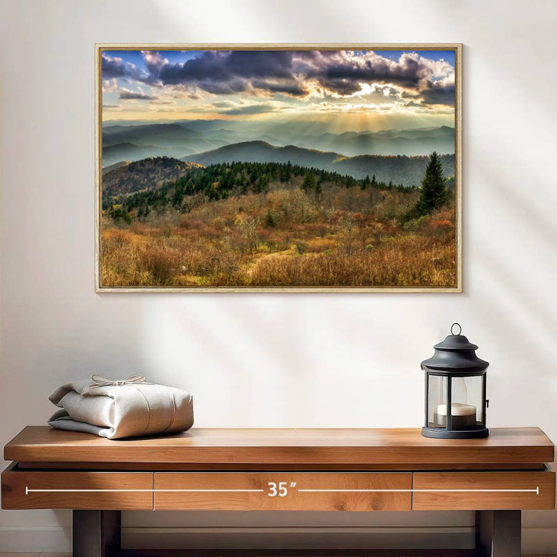 Parc national des Great Smoky Mountains, 25 po x 17 po, Cadre flottant en bois naturel