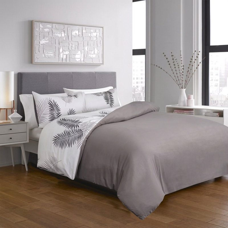 Haffa Microfiber Duvet Cover Set with Pillowcases, Single Duvet Cover + 1 Standard Pillowcase, Leaf