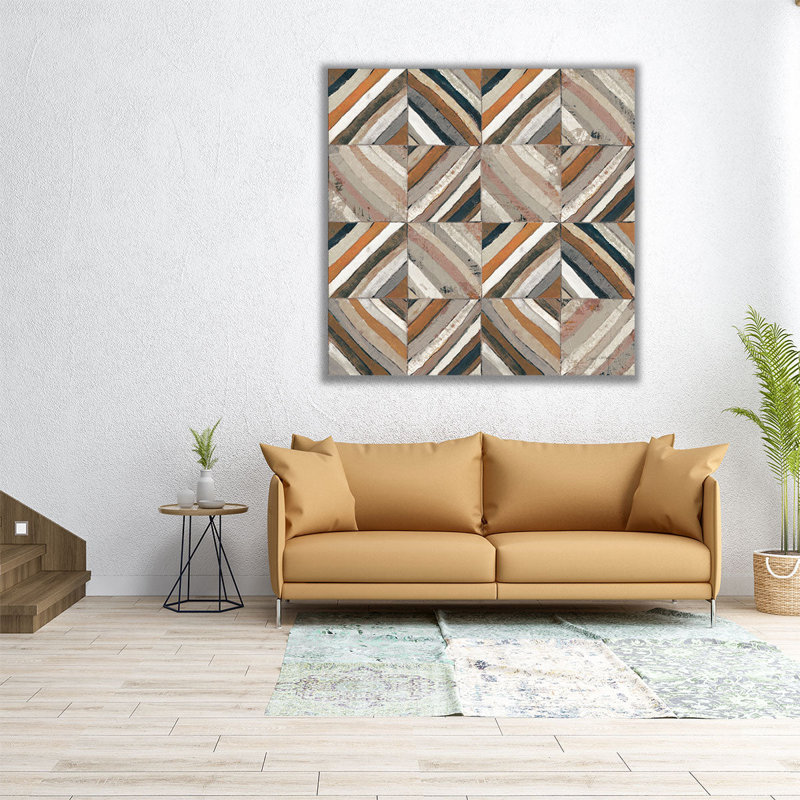 «The Center II Abstract Warm», reproduction d'art sur toile, H 12 po x l 12 po