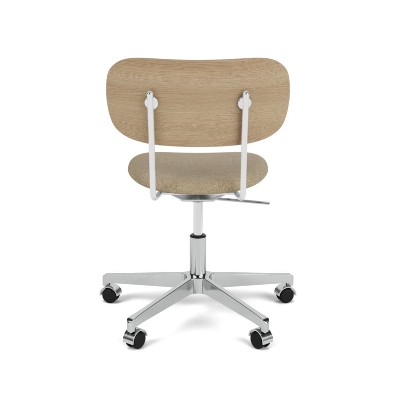 Co Swivel Task Chair, Natural Oak/Silver, Beige, Acrylic Blend