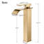 Abrien Brushed Gold Tall Bathroom Sink Tap Waterfall Vessel Mixer Taps Single Lever Mono Basin Mixer