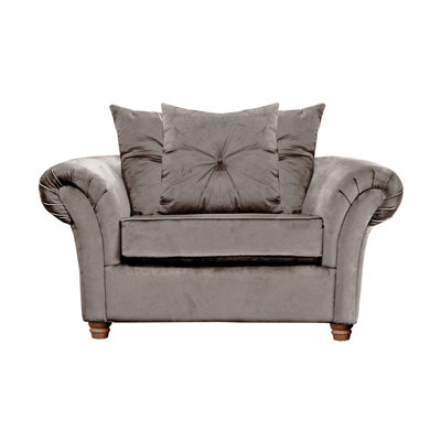 Lila 135cm W Velvet Rolled Arms Loveseat