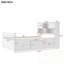 Full Size Platform Bed Frame with Storage Bookcases, Shelves and Four Drawers-1956996909