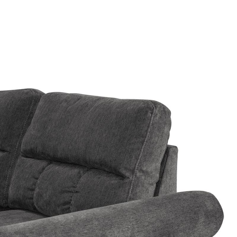 Ensemble modulaire réversible avec 2 coussins décoratifs en ardoise , Velours ardoise